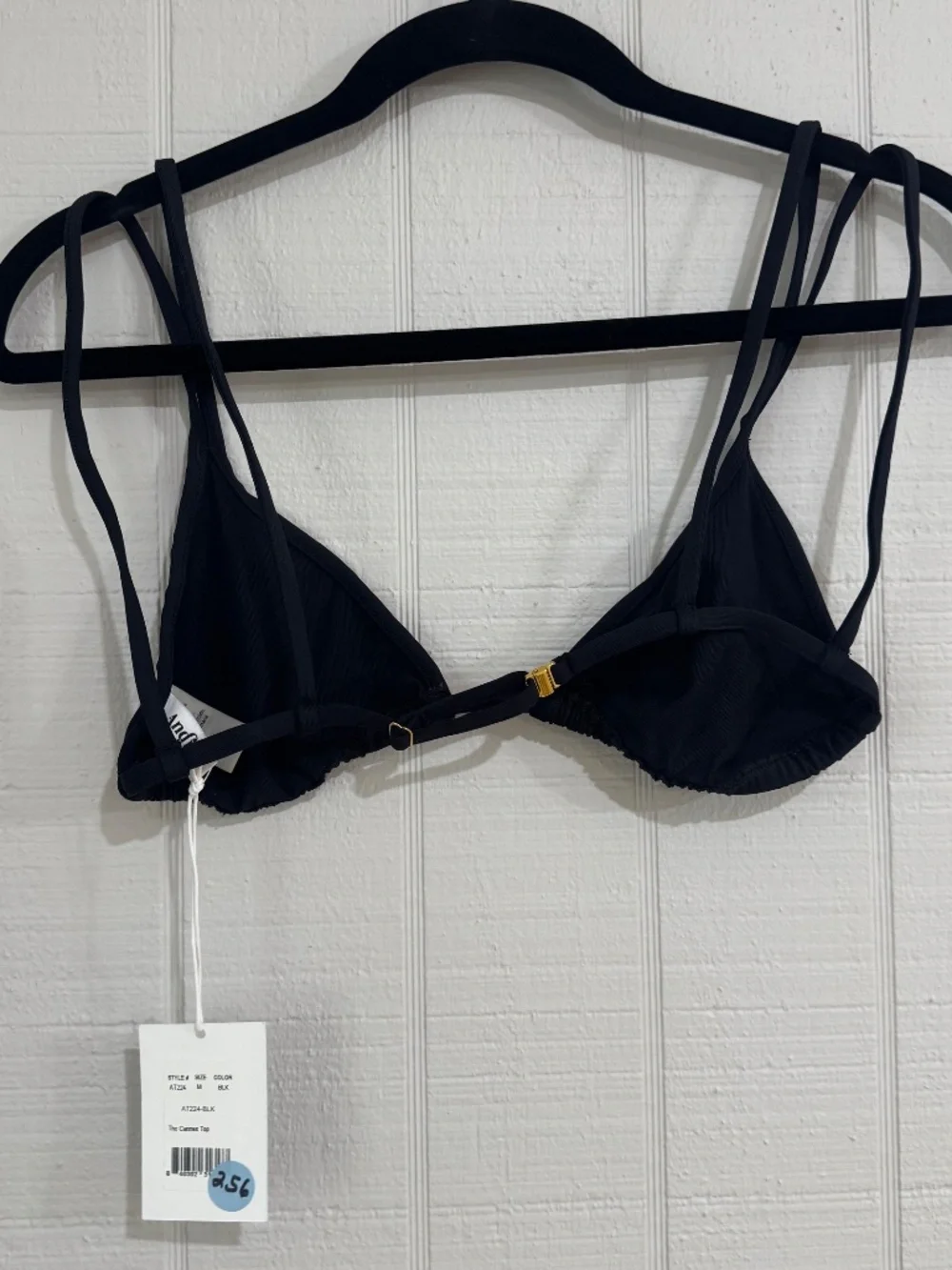 Andie Demi Moore The Cannes Top Black Triangle Strappy Bikini Sz M NWT